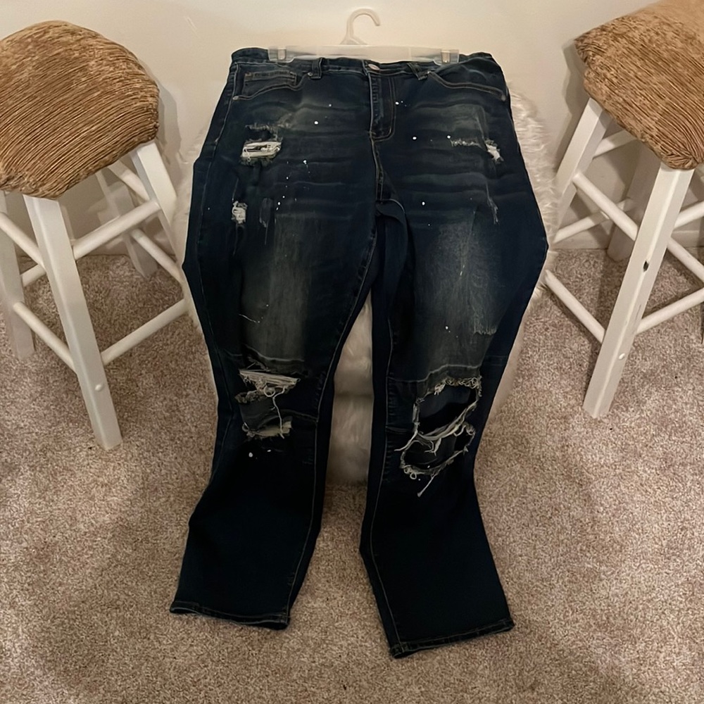 Blue ripped jeans